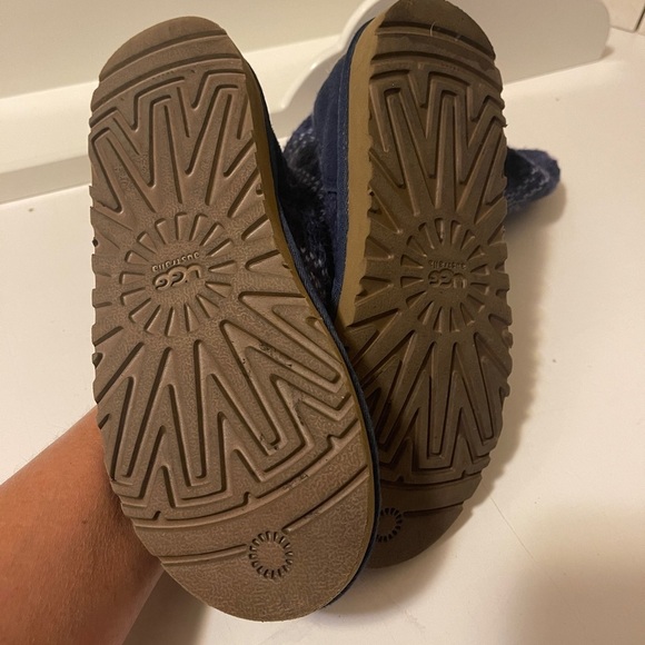 UGG Australia Jasper 1963 Blue Tartan Plaid Knit Pull On Boots Women's Size - Picture 11 of 14